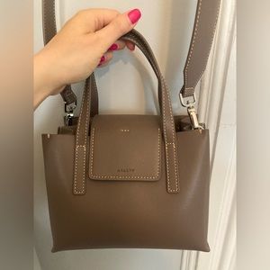 Stella Mini Leather Satchel Bag - in the color Wood Berry by Aallyn